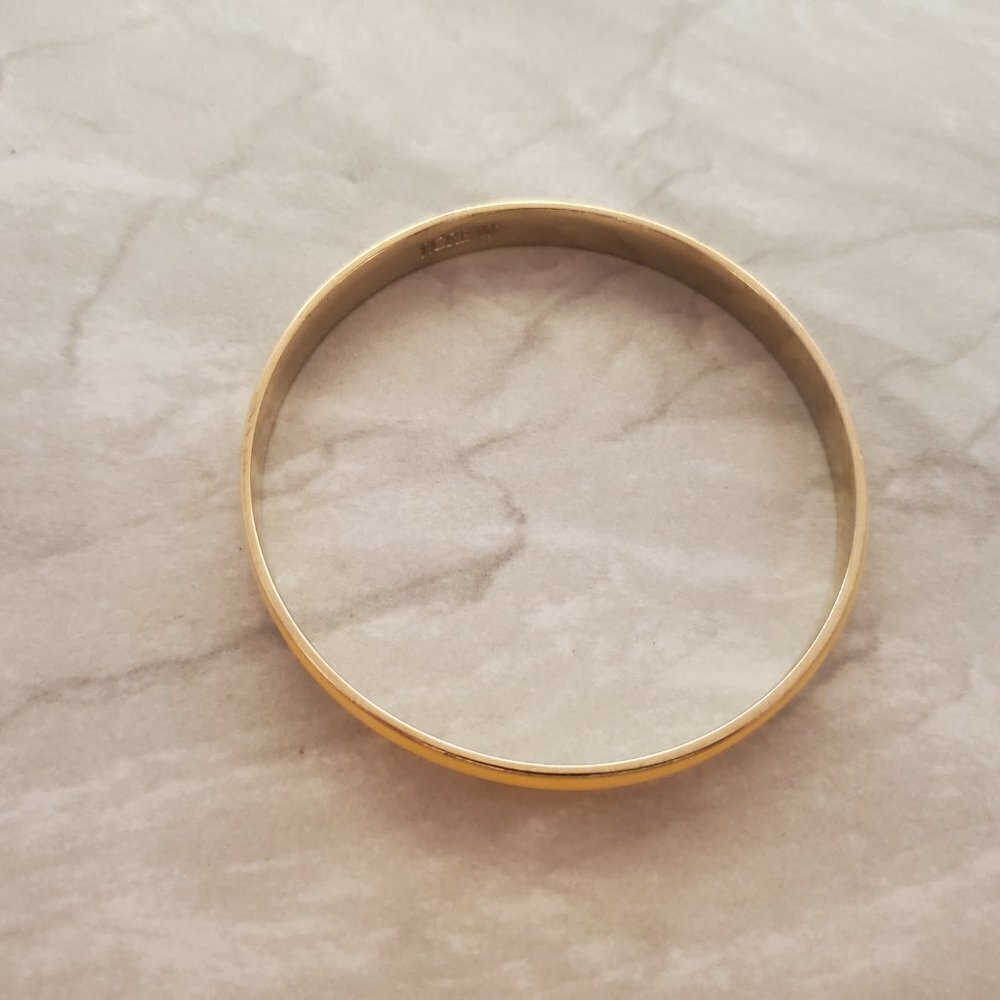 💛 Vintage 1990s 90s J.Crew Yellow Enamal Skinny Bangle Bracelet 💛 - Picture 6 of 8